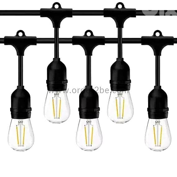 Heavy-Duty E27 Outdoor String Light Cable – Weatherproof & Linkable 1