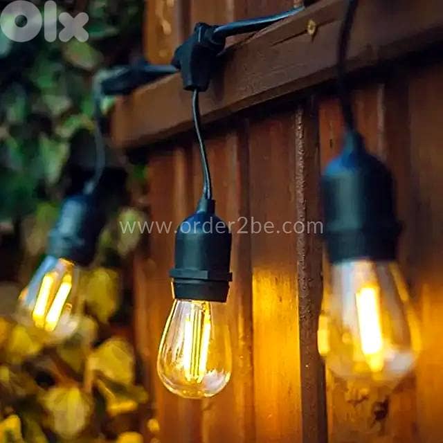 Heavy-Duty E27 Outdoor String Light Cable – Weatherproof & Linkable 2