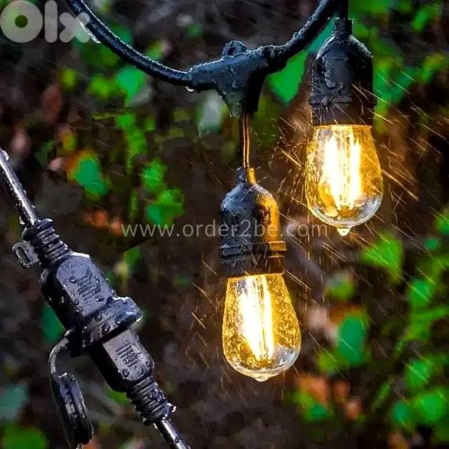 Heavy-Duty E27 Outdoor String Light Cable – Weatherproof & Linkable 6