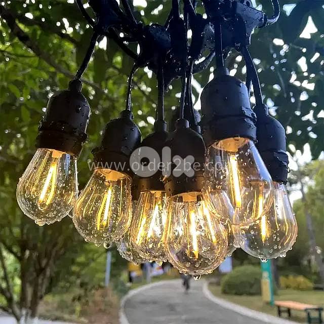 Heavy-Duty E27 Outdoor String Light Cable – Weatherproof & Linkable 7