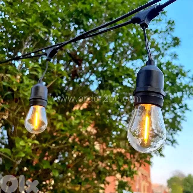 Heavy-Duty E27 Outdoor String Light Cable – Weatherproof & Linkable 9