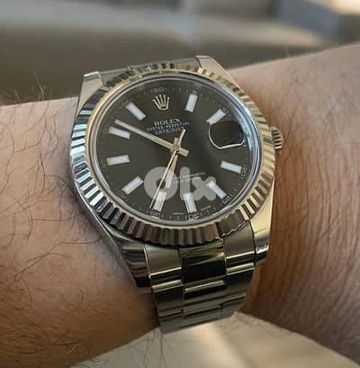 Rolex Date Just 2 Fluted Black Dial