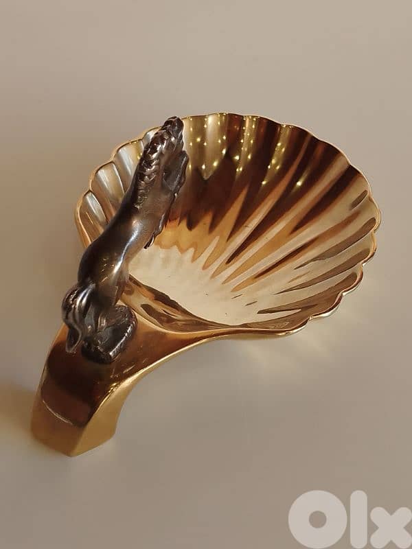 Vintage ZBA Silver Plated Seba horse and shell trinket dish 2