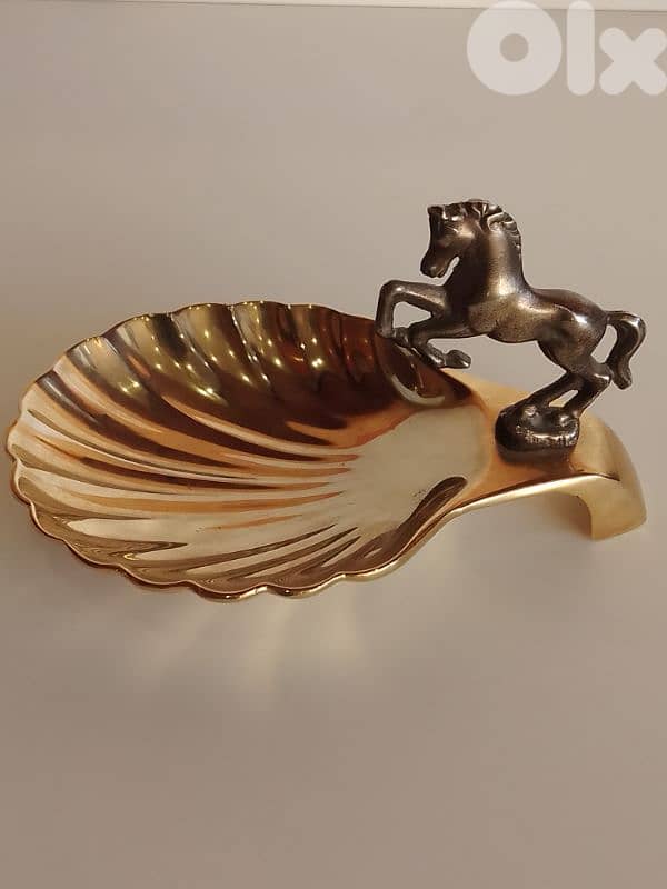 Vintage ZBA Silver Plated Seba horse and shell trinket dish 4