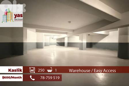Kaslik 250m2 | Warehouse | Rent | Brand New | Active Street | EH/RH