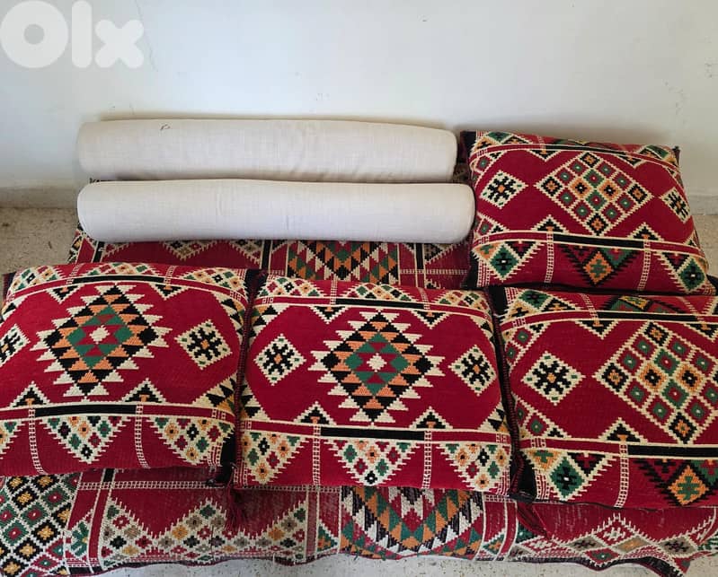 Low Lounge Sofa / Floor Daybed with Handwoven Kilim Upholstery 4