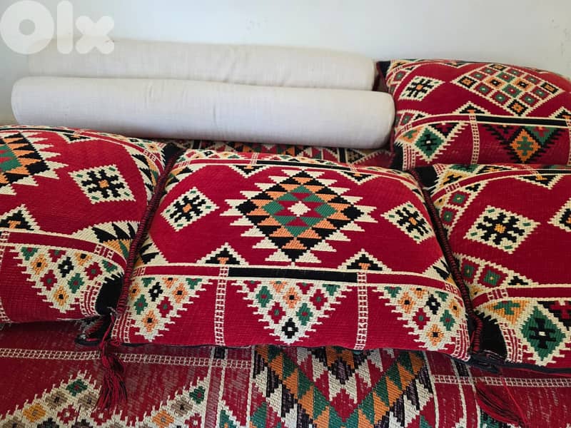 Low Lounge Sofa / Floor Daybed with Handwoven Kilim Upholstery 6