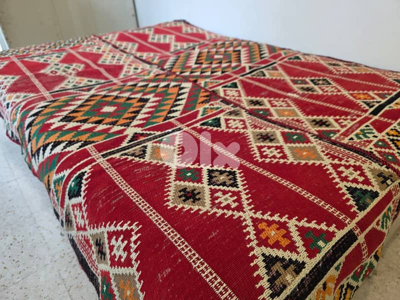 Low Lounge Sofa / Floor Daybed with Handwoven Kilim Upholstery 7