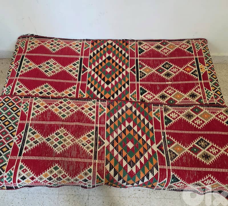 Low Lounge Sofa / Floor Daybed with Handwoven Kilim Upholstery 9