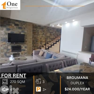 DUPLEX FOR RENT IN BROUMANA