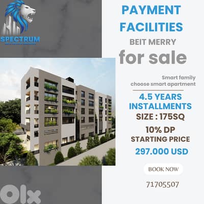 UNDER CONSTRUCTION APARTMENT FOR SALE IN BEIT MERRY 10% D. P, (BM-249)