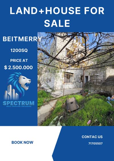 1200Sq LAND WITH STAND ALONE HOUSE FOR SALE IN BEIT MERRY, (BM-256)