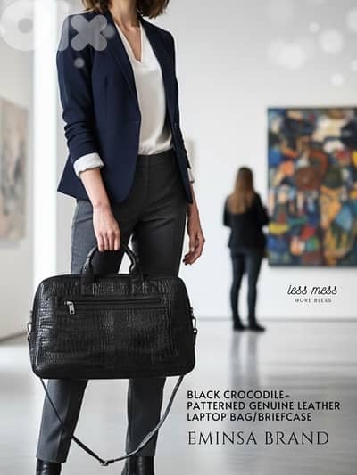 GENUINE CROCO EMINSA BRIEFCASE-laptop
