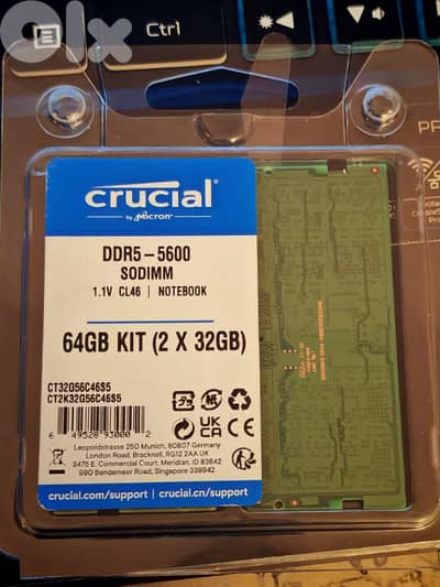RAM DDR5-5600 2 X 32 GB CRUCIAL