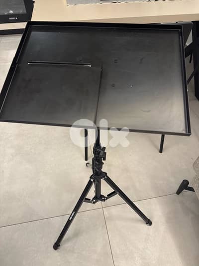 Adjustable Tripod Laptop Stand with Metal Tray – Portable & Stable