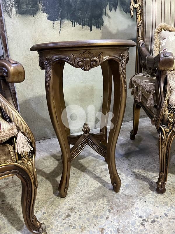 ‏صالون خشب زان مستورد من مصر بعد جديد أربع قطع مع طاولة قزاز 4