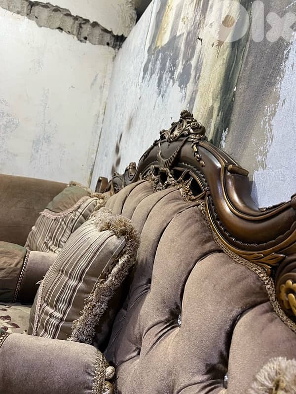 ‏صالون خشب زان مستورد من مصر بعد جديد أربع قطع مع طاولة قزاز 6