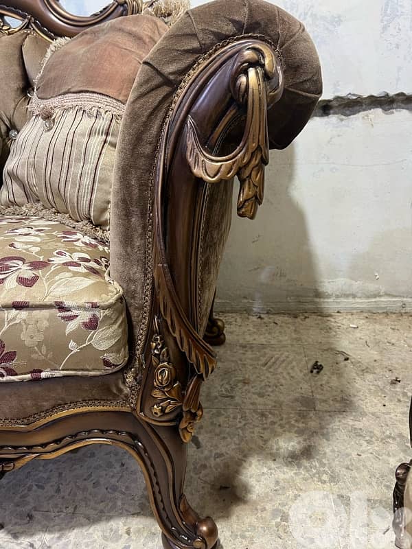 ‏صالون خشب زان مستورد من مصر بعد جديد أربع قطع مع طاولة قزاز 7