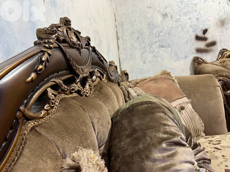 ‏صالون خشب زان مستورد من مصر بعد جديد أربع قطع مع طاولة قزاز 8