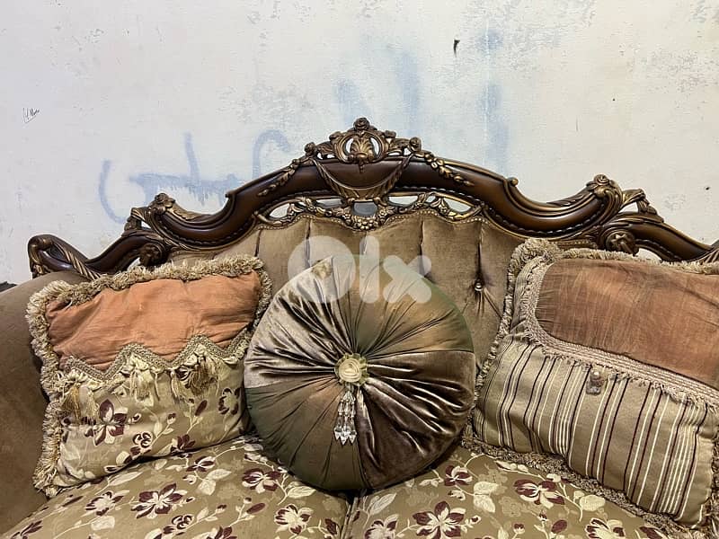 ‏صالون خشب زان مستورد من مصر بعد جديد أربع قطع مع طاولة قزاز 9