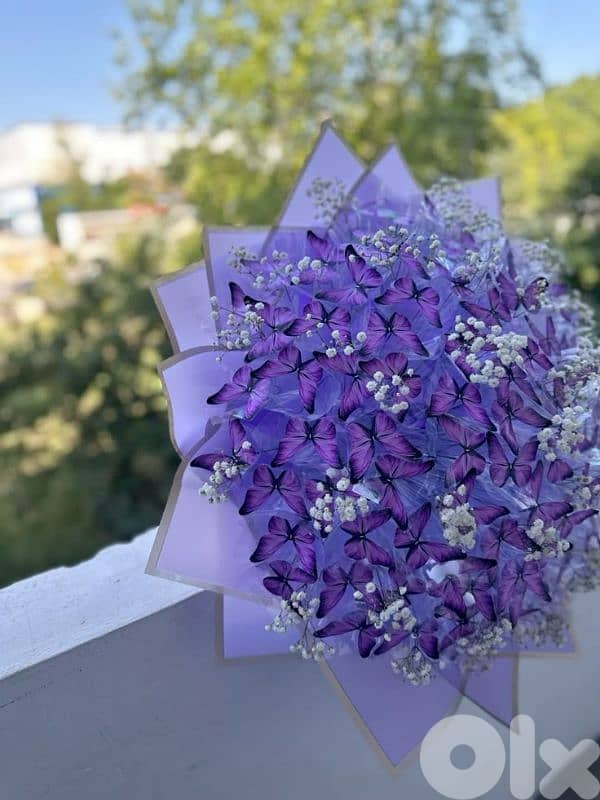 handmade ribbon flowers and butterfly bouquet 3