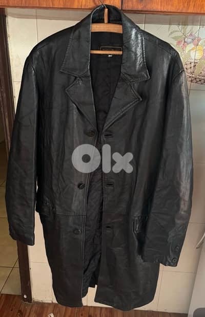 Genuine Italian Leather Coat • Nuova Moda (Size 50/L) • Made in Italy