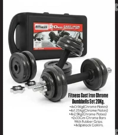 New Cast Iron Dumbbells Set 20kg