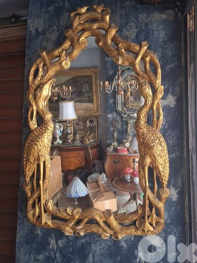 antique wooden mirror