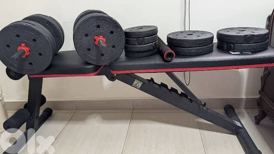 Bench + Dumbbell + bar 40kg 100$$