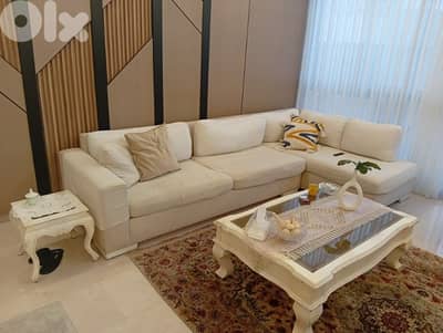 corner sofa with tables