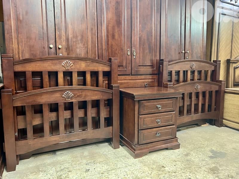 ‏غرفة نوم رائعة تختين بعدها شبه جديد كلا خشب زان مستوردة 3