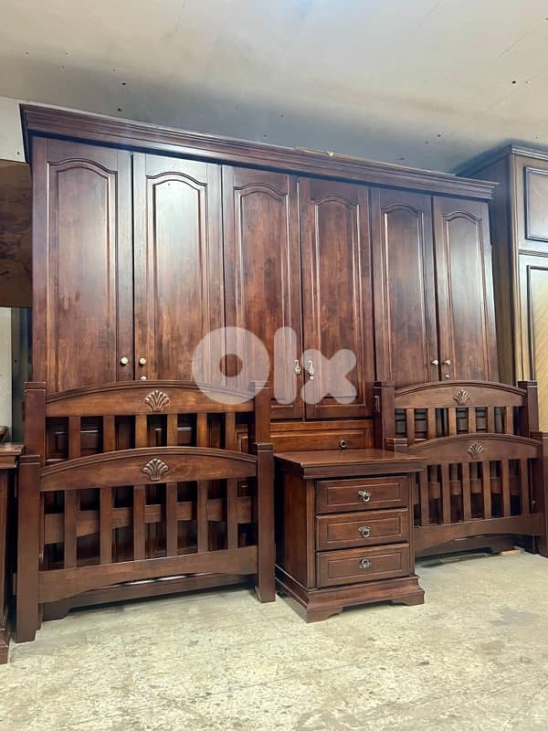 ‏غرفة نوم رائعة تختين بعدها شبه جديد كلا خشب زان مستوردة 6