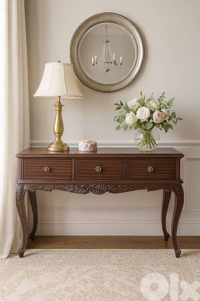 antique refurbished dresser or console