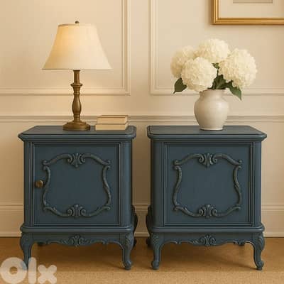 antique twin side bed tables