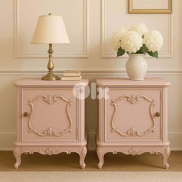 antique twin side bed tables 4