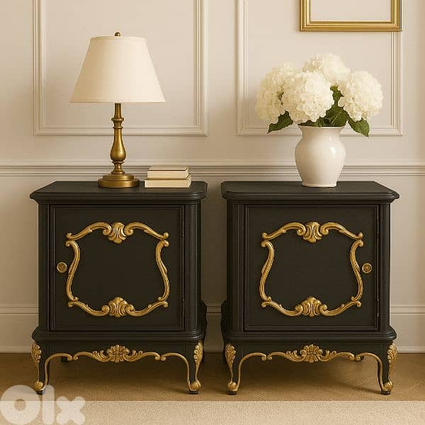 antique twin side bed tables 6