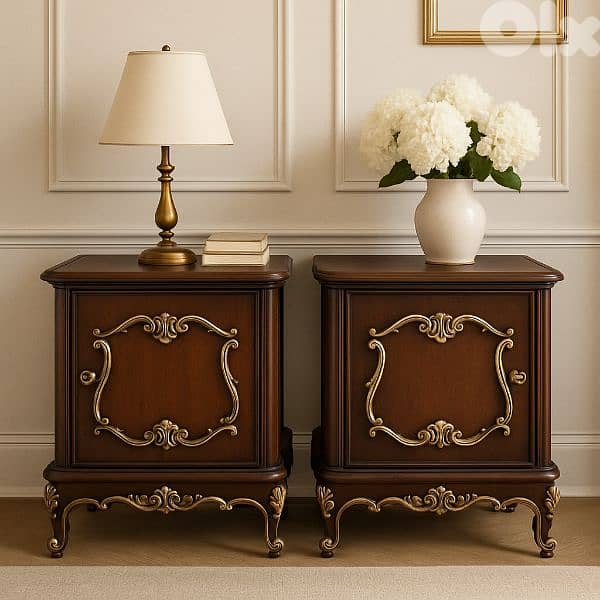 antique twin side bed tables 7