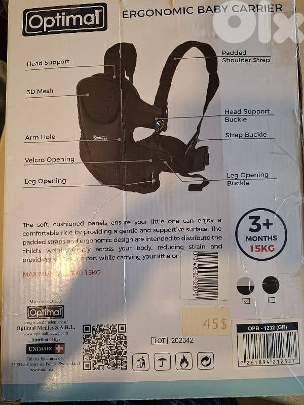porte bebe from 3months + 1