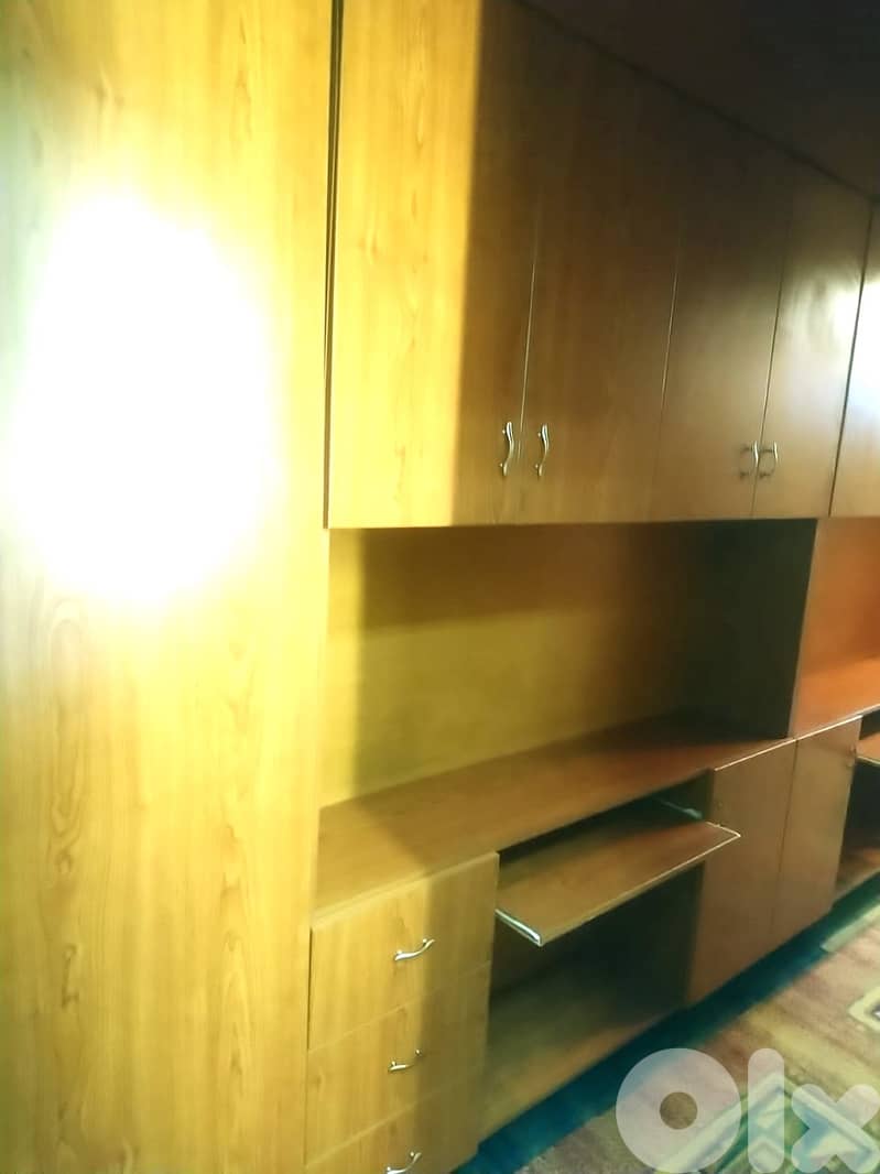 Large Modular Wooden Storage Unit / Wardrobe with Shelves & Drawer 1