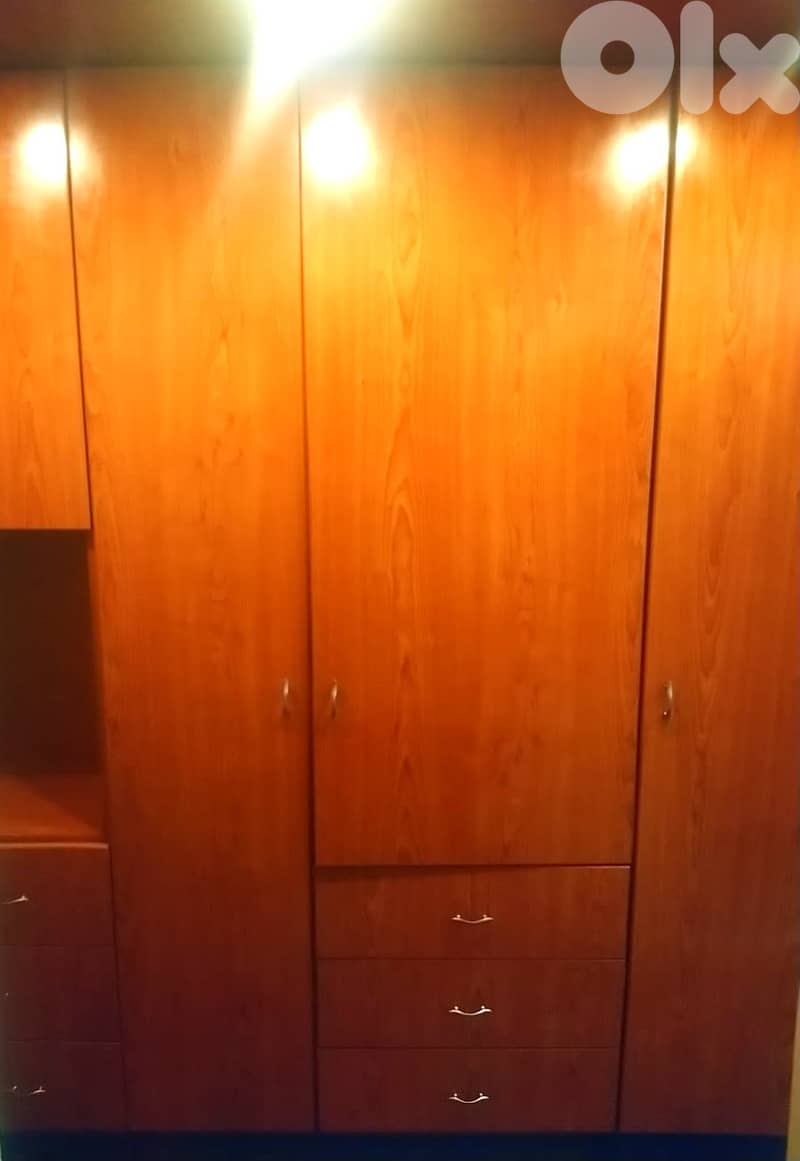 Large Modular Wooden Storage Unit / Wardrobe with Shelves & Drawer 2