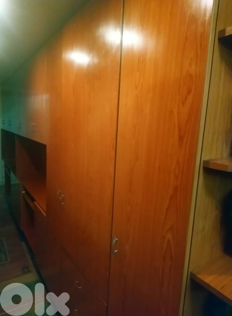 Large Modular Wooden Storage Unit / Wardrobe with Shelves & Drawer 5