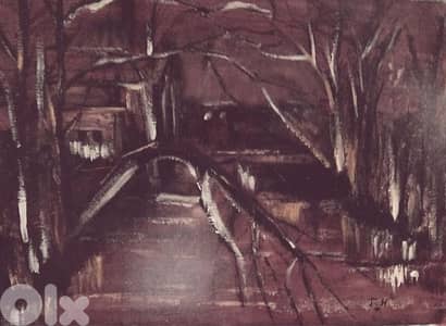 رسم زيتي على القماش يدويه