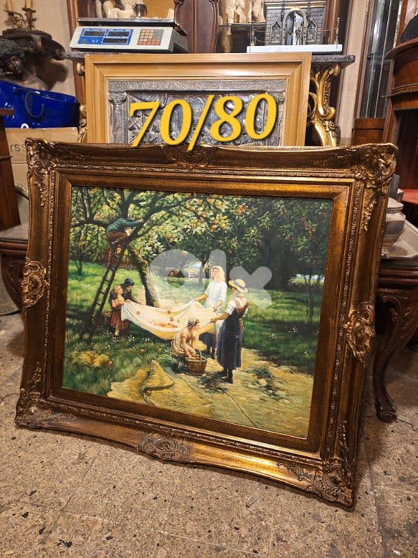 لوحة رائعة جدا خشب رسم ع قماش مميزة انتيك 1