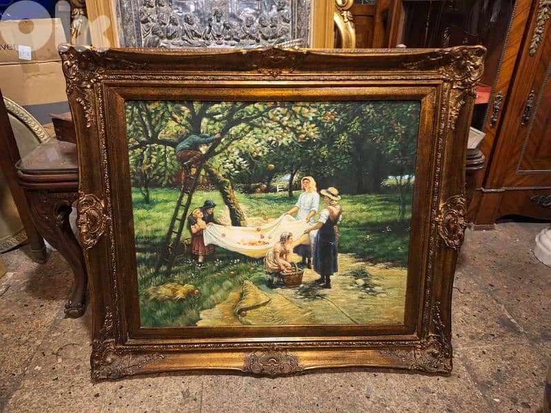 لوحة رائعة جدا خشب رسم ع قماش مميزة انتيك 2