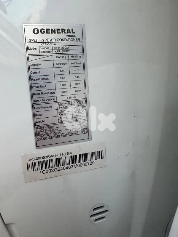 AC General 9000BTU 2