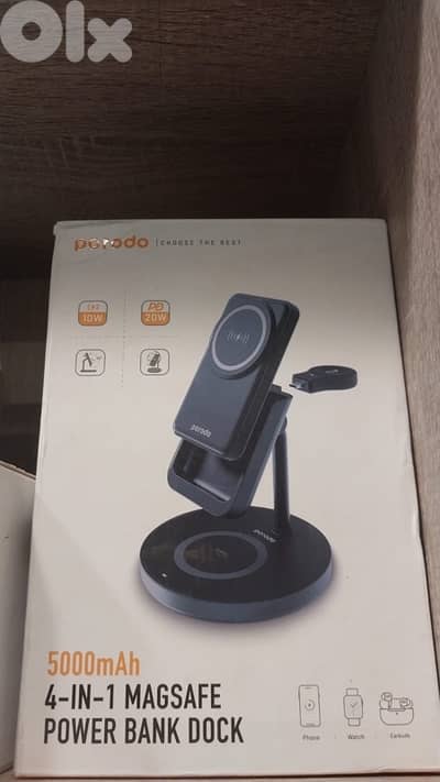 Porodo 4 in 1 magsafe power bank dock 5000mah