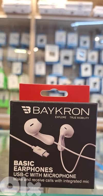 BAYKRON BASIC EARPHONES USB-C WITH MICROPHONE