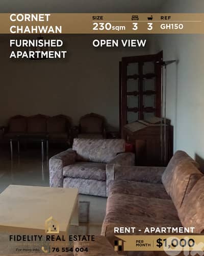 Apartment for rent in Cornet Chehwan  GH150 شقة للإيجار في قرنة شهوان