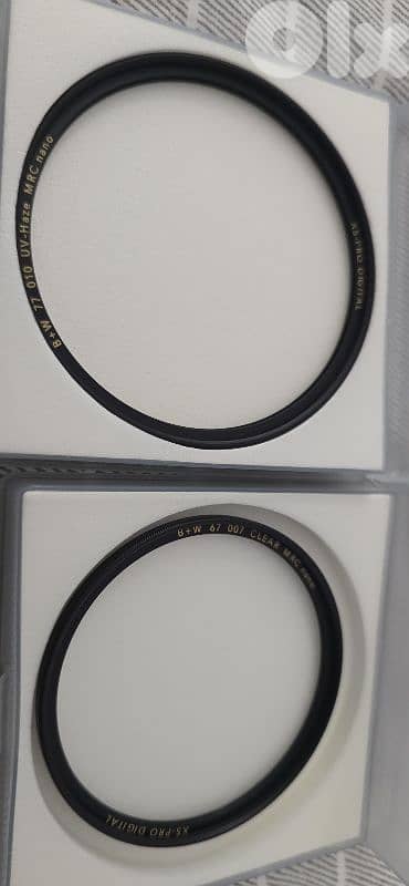B+W UV filter xs pro 67 and 77mm