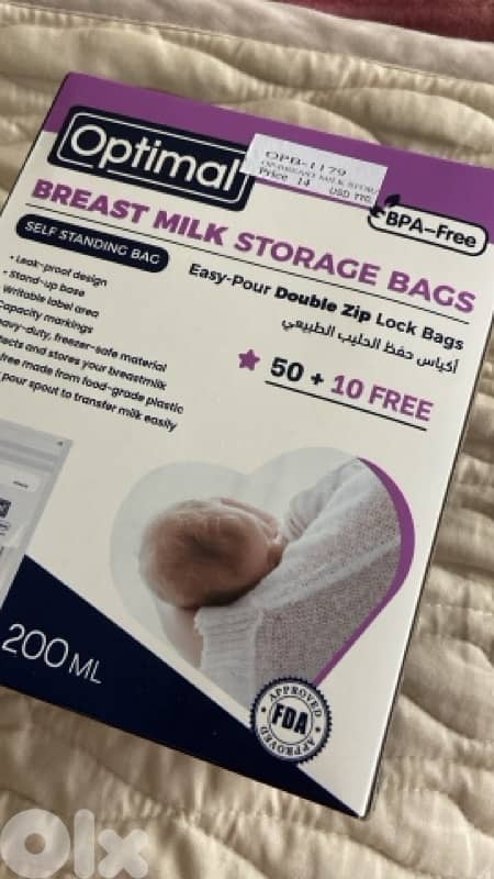 optimal wearable breast pump + milk bags 1